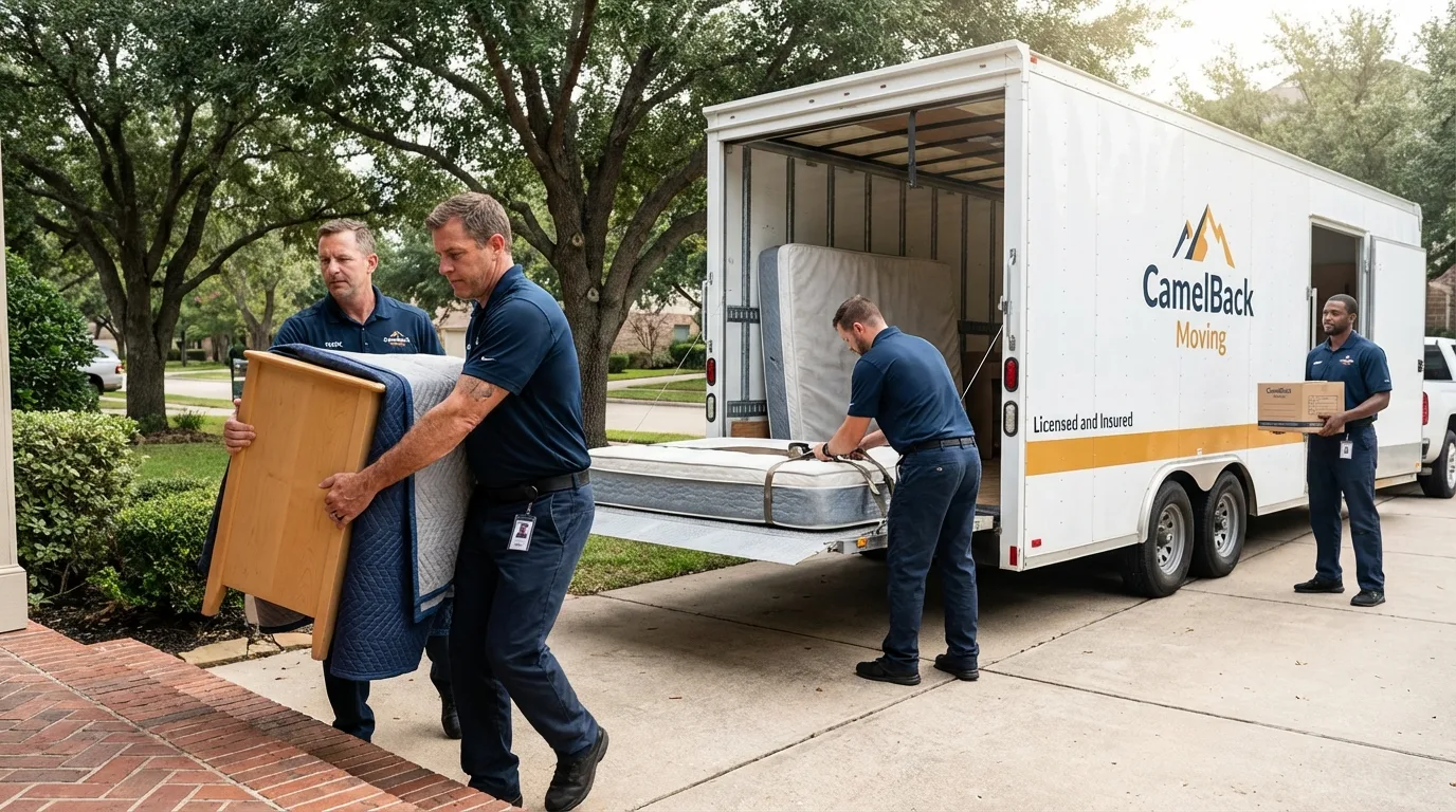 Crew loading residential truck for cross-state move from Bethany, WV